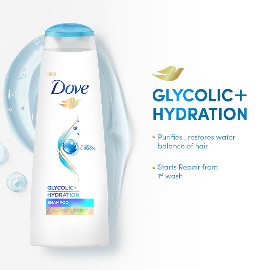 Dove Glycolic Hydration Shampoo - 340ml