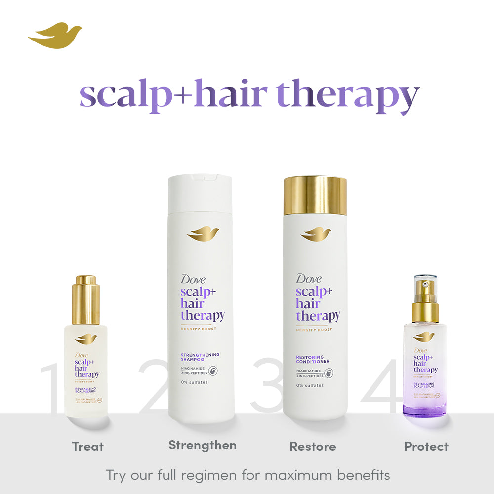 Dove Scalp+Hair Therapy Density Boost Revitalizing Scalp Serum- 2.5% Niacinamide &1.5% Zinc-peptides