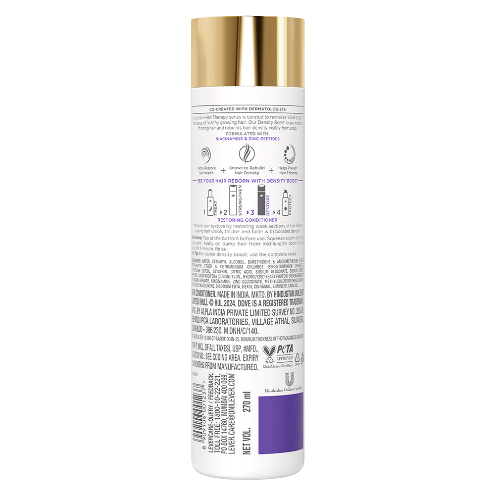 Dove Scalp+Hair Therapy Sulphate Free Density Boost Restoring Conditioner- Niacinamide&Zinc-Peptides