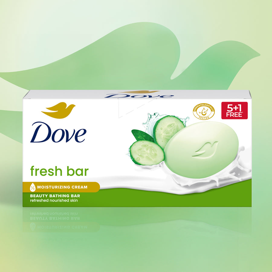 Dove Fresh Beauty Bathing Bar - For Refreshed and Nourished Skin | 6x75g