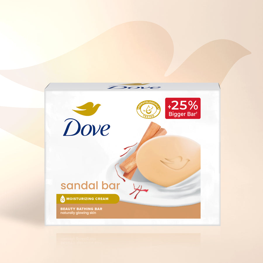 Dove Sandal Beauty Bathing Bar - For Natural Glowing Skin | 3x125g