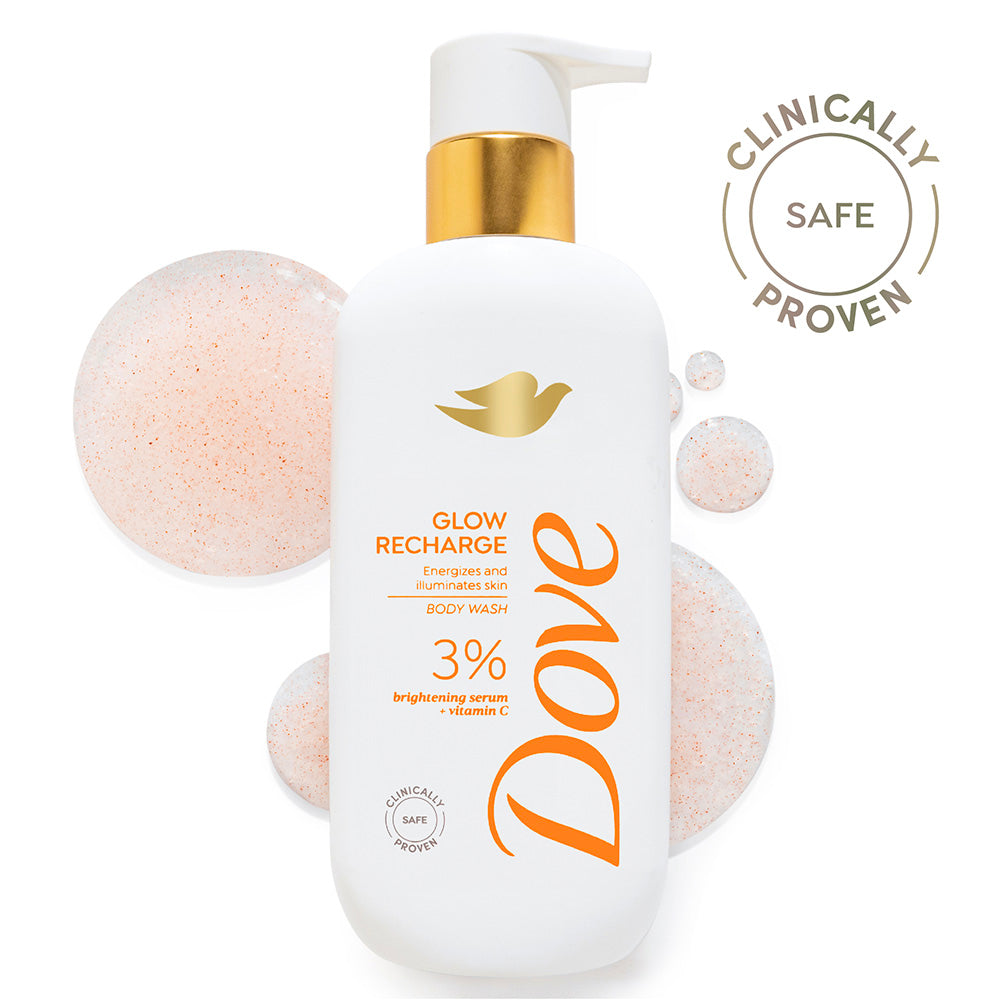 Dove Glow Recharge  Exfoliating Bodywash with 3% Brightening serum + Vitamin C, 300 ml