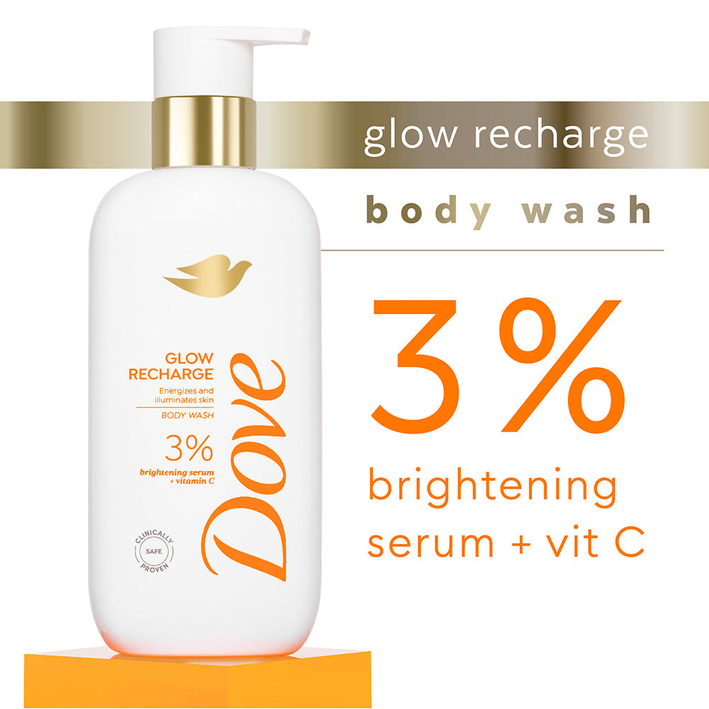 Dove Glow Recharge  Exfoliating Bodywash with 3% Brightening serum + Vitamin C, 300 ml