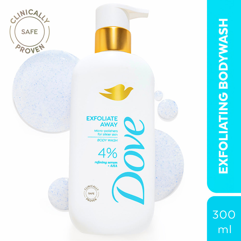 Dove Exfoliate Away Serum Bodywash with 4% Refining serum + AHA, 300 ml