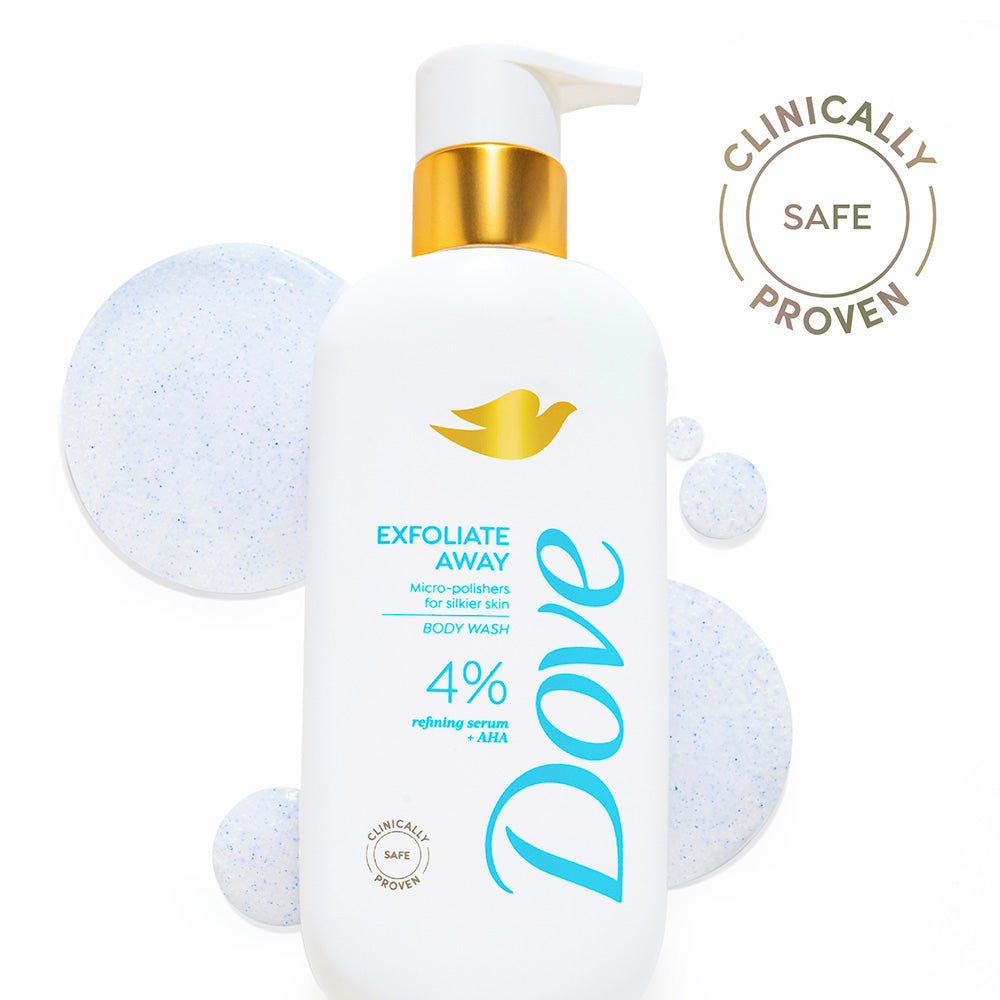 Dove Exfoliate Away Serum Bodywash with 4% Refining serum + AHA, 300 ml