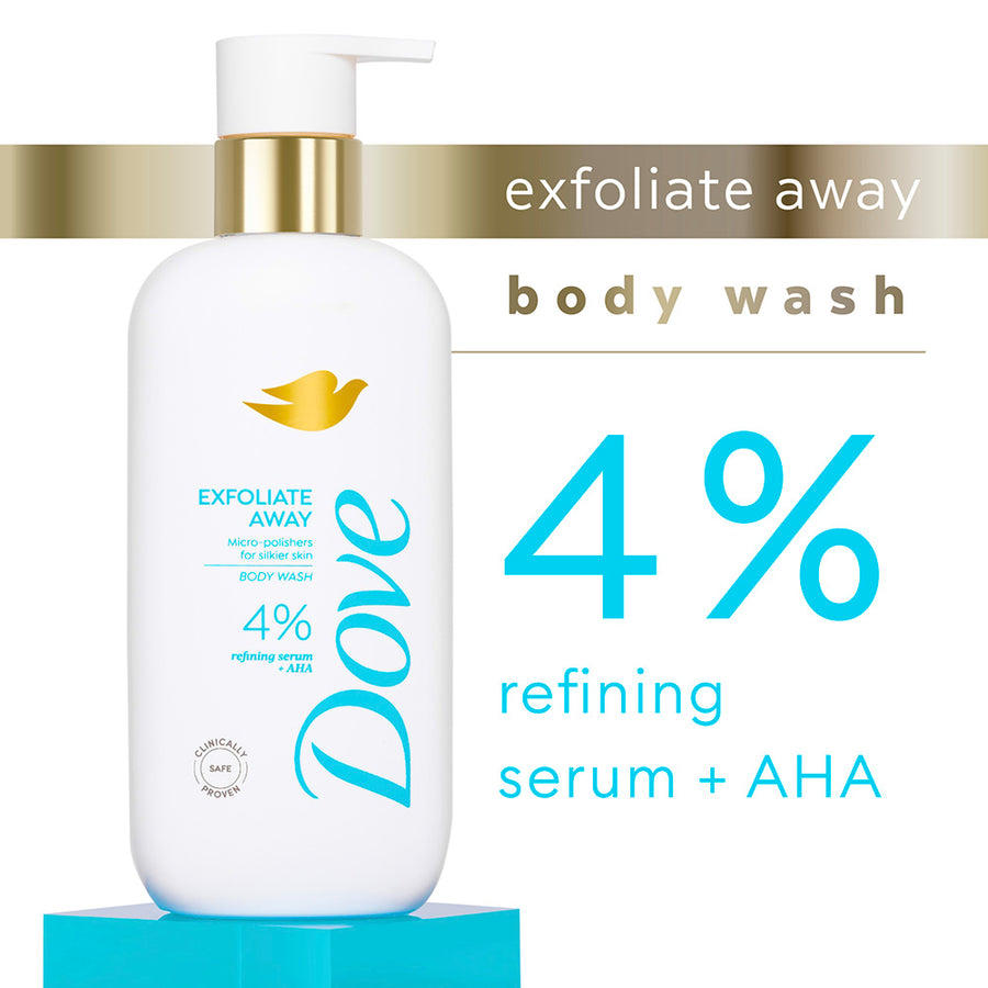 Dove Exfoliate Away Serum Bodywash with 4% Refining serum + AHA, 300 ml