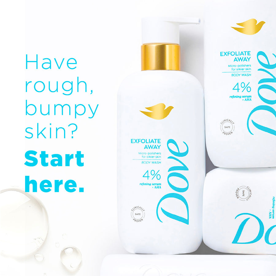 Dove Exfoliate Away Serum Bodywash with 4% Refining serum + AHA, 300 ml