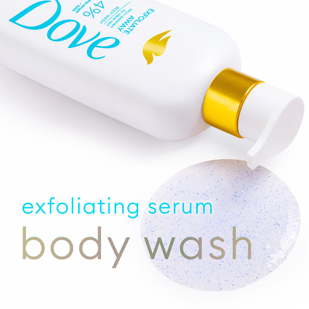 Dove Exfoliate Away Serum Bodywash with 4% Refining serum + AHA, 300 ml