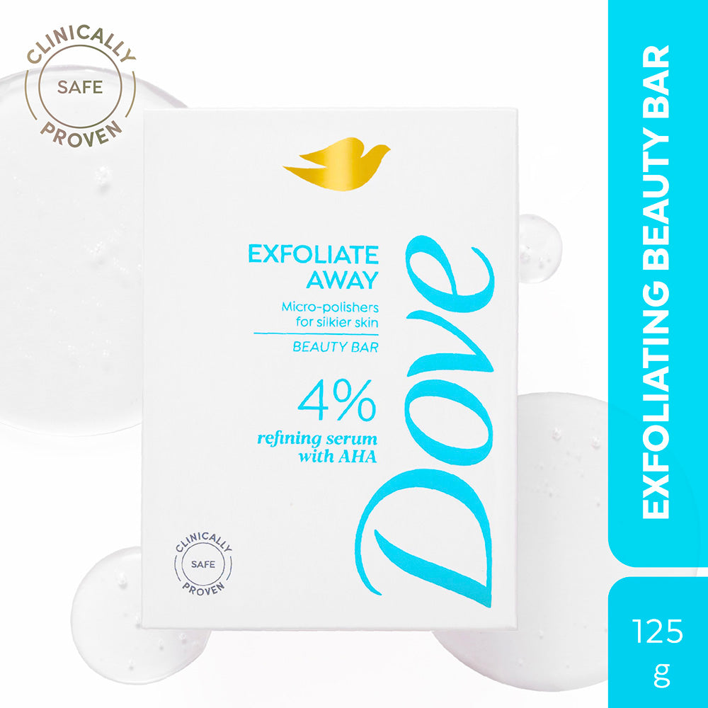 Dove Exfoliate Away  Beauty Bar with 4% Refining serum + AHA, 125 g