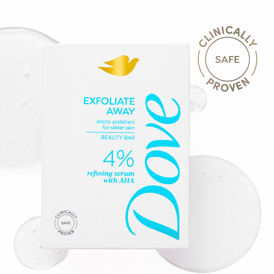 Dove Exfoliate Away  Beauty Bar with 4% Refining serum + AHA, 125 g