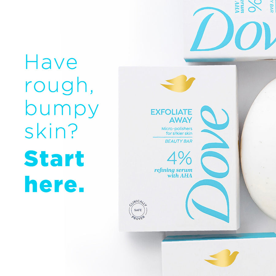 Dove Exfoliate Away  Beauty Bar with 4% Refining serum + AHA, 125 g