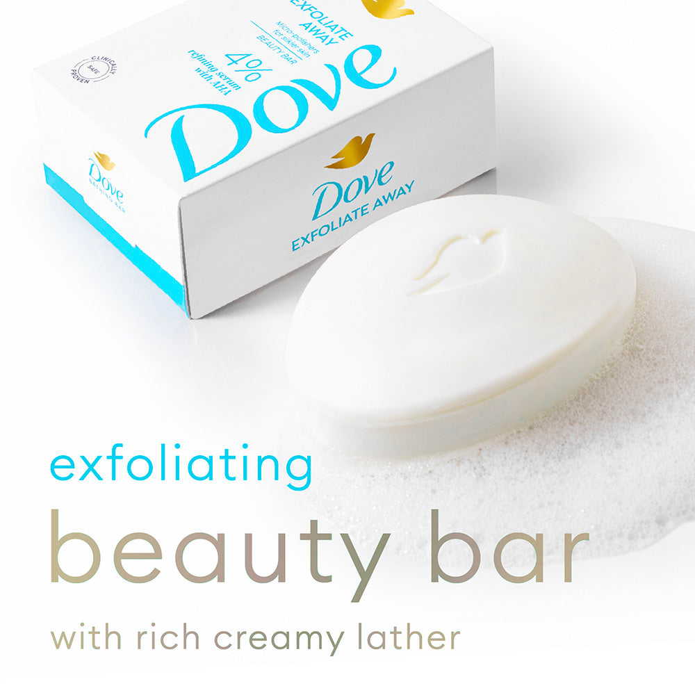 Dove Exfoliate Away  Beauty Bar with 4% Refining serum + AHA, 125 g