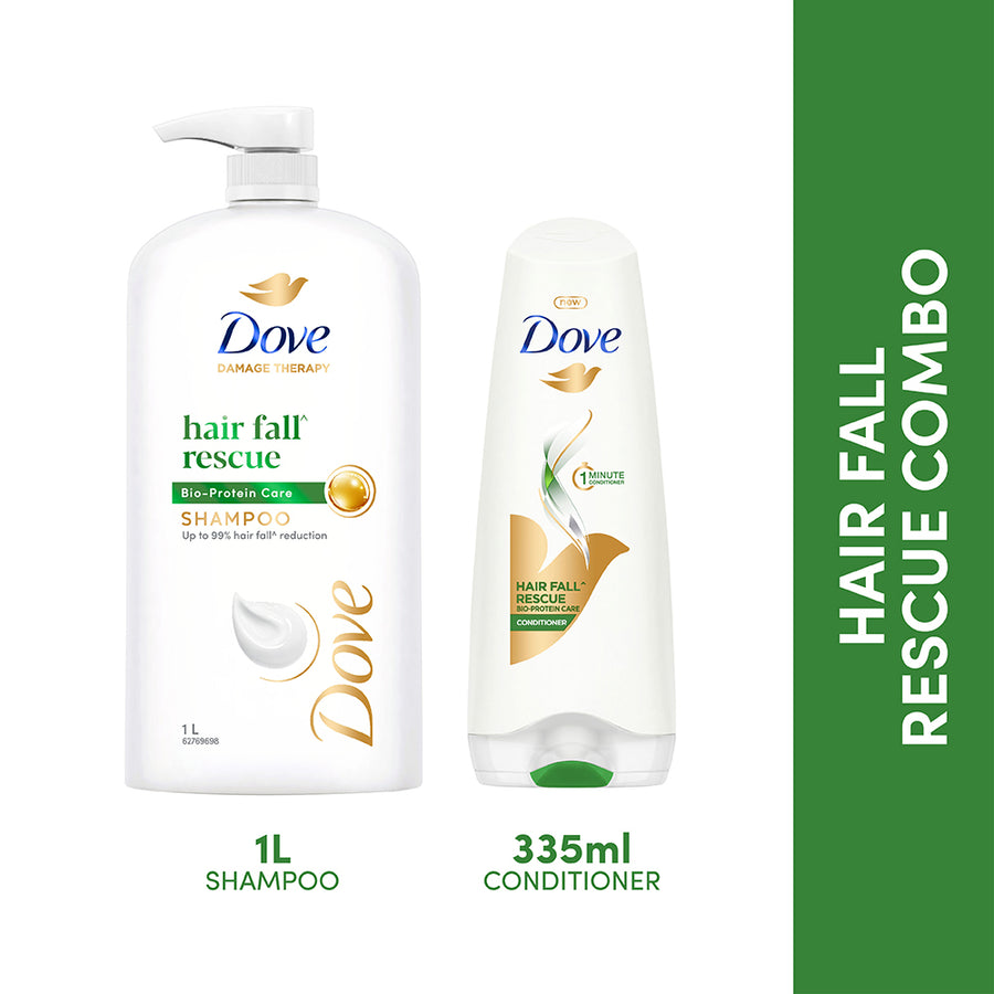 Dove Hair Fall Rescue Shampoo 1L & Conditioner 335ml (Combo Pack)