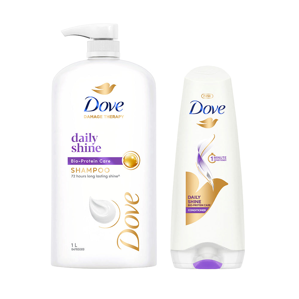 Dove Daily Shine Shampoo 1L & Conditioner 175ml (Combo Pack)