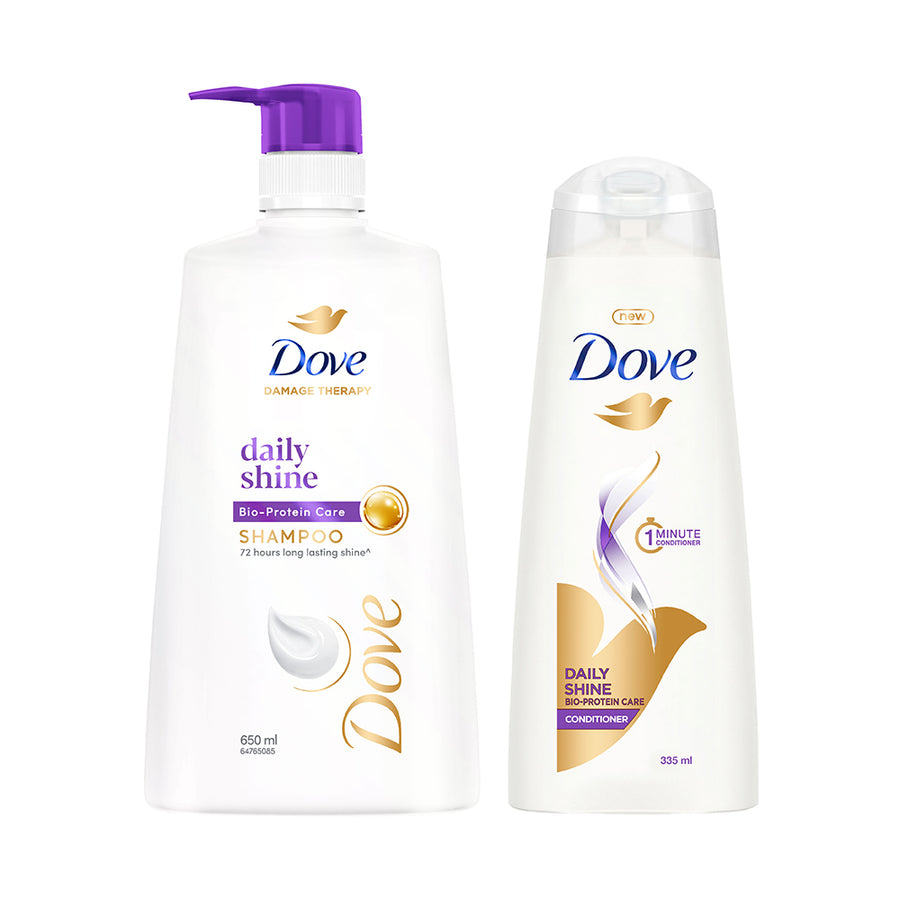 Dove Daily Shine Shampoo 650ml & Conditioner 335ml (Combo Pack)